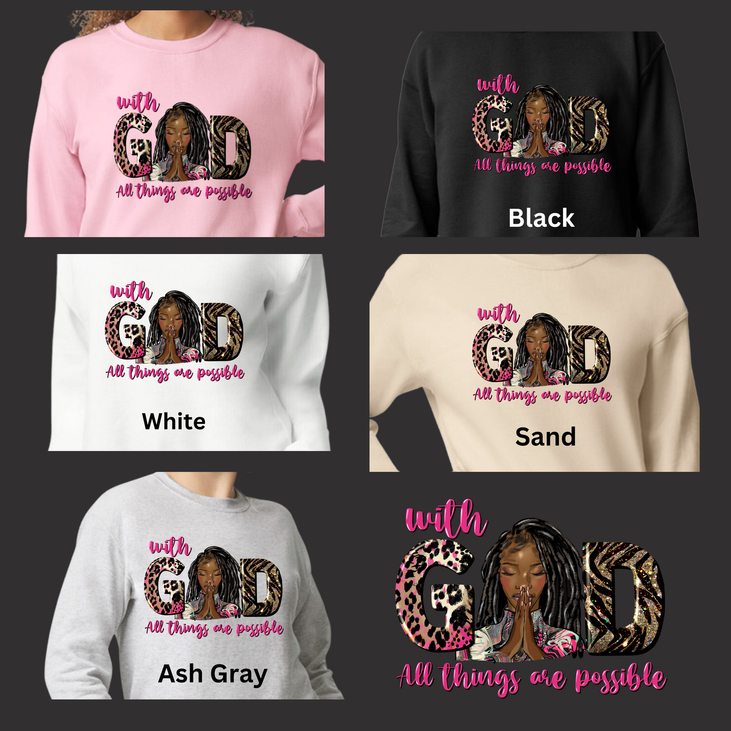 With God All Things Are Possible - Pink